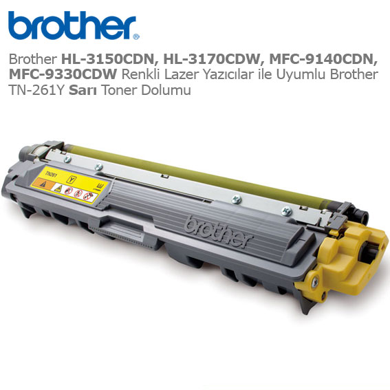 Brother TN-261Y Sarı Toner Dolumu 1 Brother TN-261Y Sarı Toner Dolumu