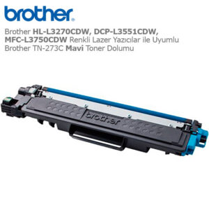 Brother TN-273C Mavi Toner Dolumu