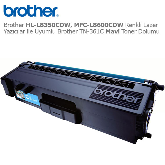 Brother TN-361C Mavi Toner Dolumu 1 Brother TN-361C Mavi Toner Dolumu