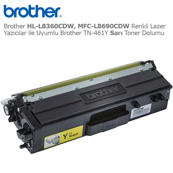 Brother TN-461Y Sarı Toner Dolumu 1 Brother TN-461Y Sarı Toner Dolumu