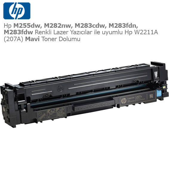 Hp W2211A (207A) Mavi Toner Dolumu 1 Hp W2211A (207A) Mavi Toner Dolumu