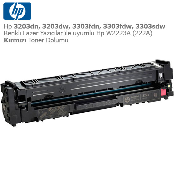 Hp W2223A (222A) Kırmızı Toner Dolumu 1 Hp W2223A (222A) Kırmızı Toner Dolumu