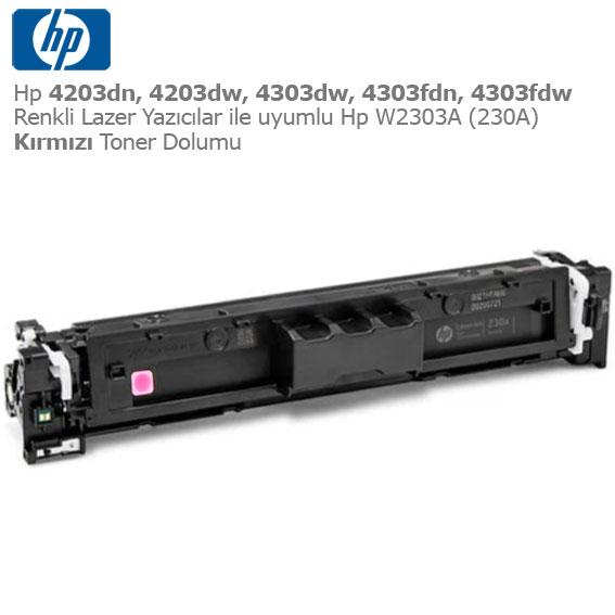 Hp W2303A (230A) Kırmızı Toner Dolumu 1 Hp W2303A (230A) Kırmızı Toner Dolumu