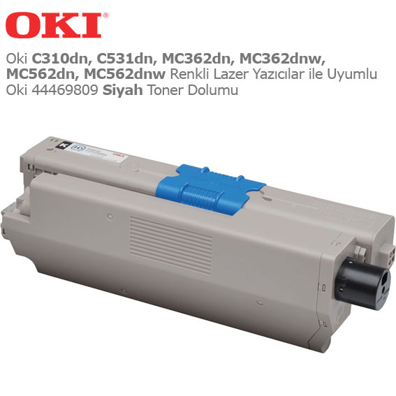 Oki 44469809 Siyah Toner Dolumu 1 Oki 44469809 Siyah Toner Dolumu