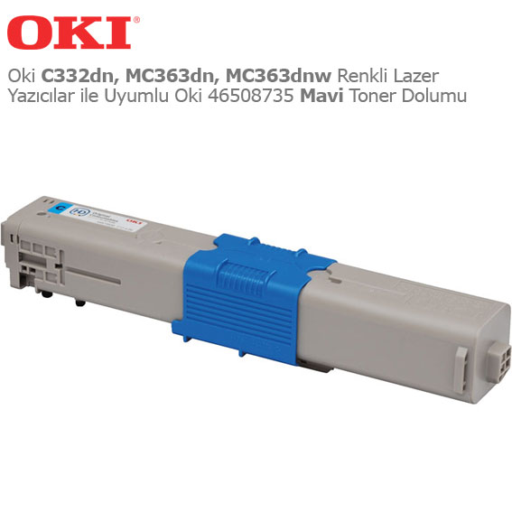 Oki 46508735 Mavi Toner Dolumu 1 Oki 46508735 Mavi Toner Dolumu
